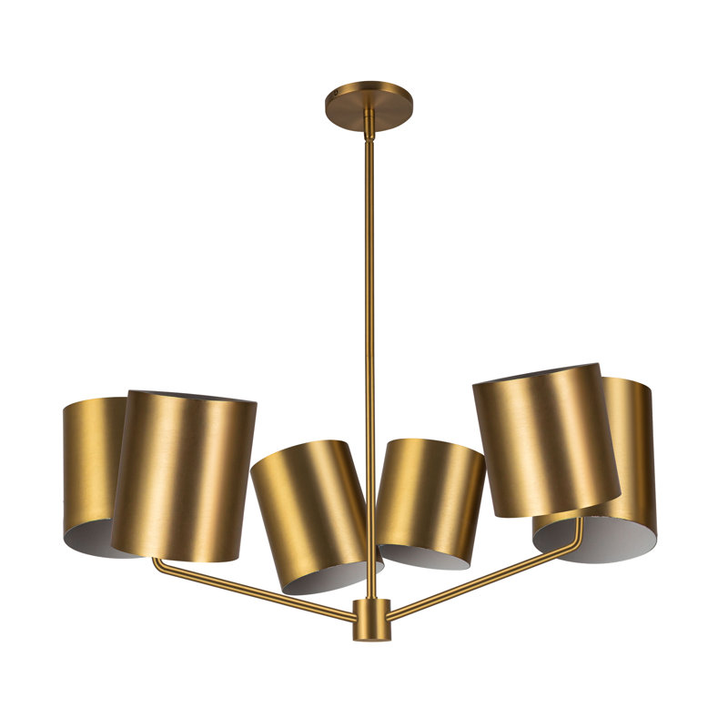 Keiko 6 - Light Chandelier, Brushed Gold
