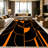1PC Black and Orange Minimalist Geometric Abstract Line & Circle Pattern area rugs for Living Room, Soft and Comfortable, Suitable for all seasons, easy-to-maintain, machine washable Indoor floor mat, Under Table Farmhouse suitable for dining table,...-1045084538