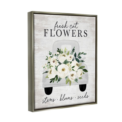 " Fresh Cut Flowers White Roses Carnations Truckload " by Lettered And Lined