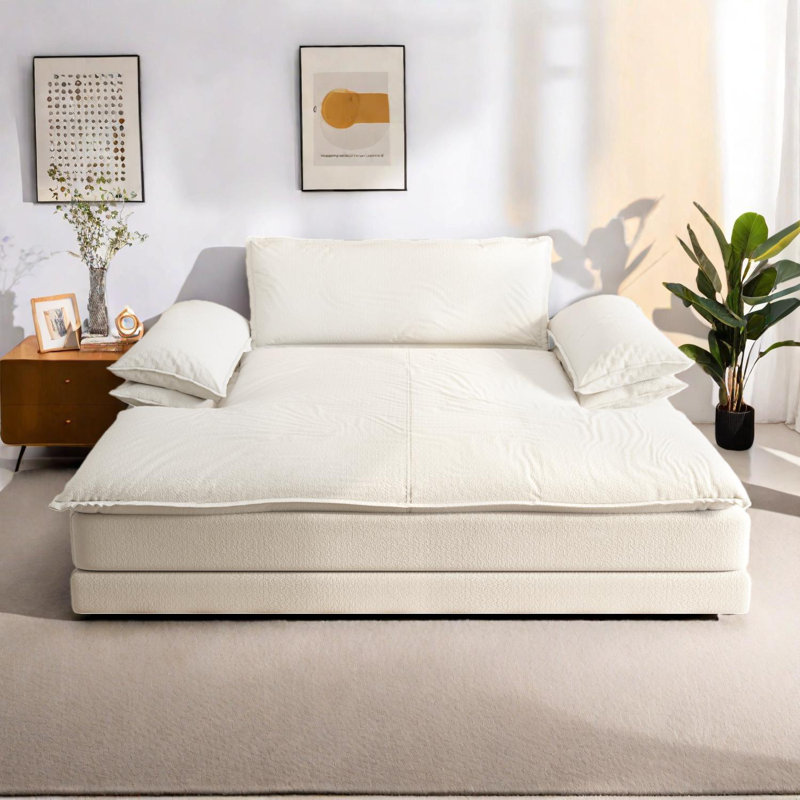 Chaise longue moderne surdimensionnée avec design détachable, Beige