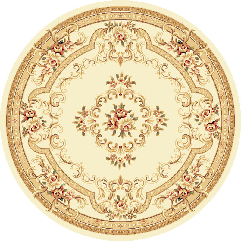 XXL Ivory Floral Synthetic Contemporary Area Rug