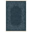 Tapis indigo mystique à bordure florale minuit