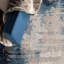 Tapis bleu / gris / beige touffeté à la main à motif abstrait Fairmount-29620031
