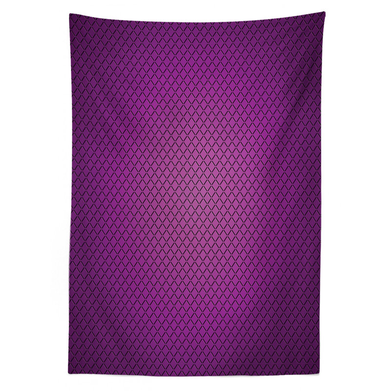 Ambesonne Purple Tablecloth, Abstract Digital Diagonal Grid Geometric Diamond Patterns Symmetric Lines Futuristic, Rectangular Table Cover For Dining Room Kitchen Decor, 60" X 84", Purple