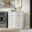 Armoire à linge avec 2 paniers à linge amovibles et 2 tiroirs