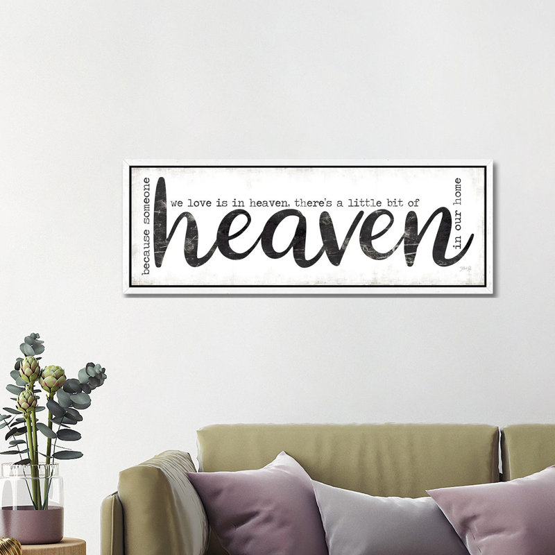 Heaven in Our Home 1 Piece Panoramic Wall Art on Canvas, 121.92 cm H x 40.64 cm W, White Floater Frame