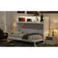 Lit double XL avec bureau, éclairage DEL et station de recharge. Blanc. Fabriqué en bois massif. Parfait pour un bureau à domicile ou une chambre d'amis élégante. Couleur blanche, port. Utilisation de la construction.