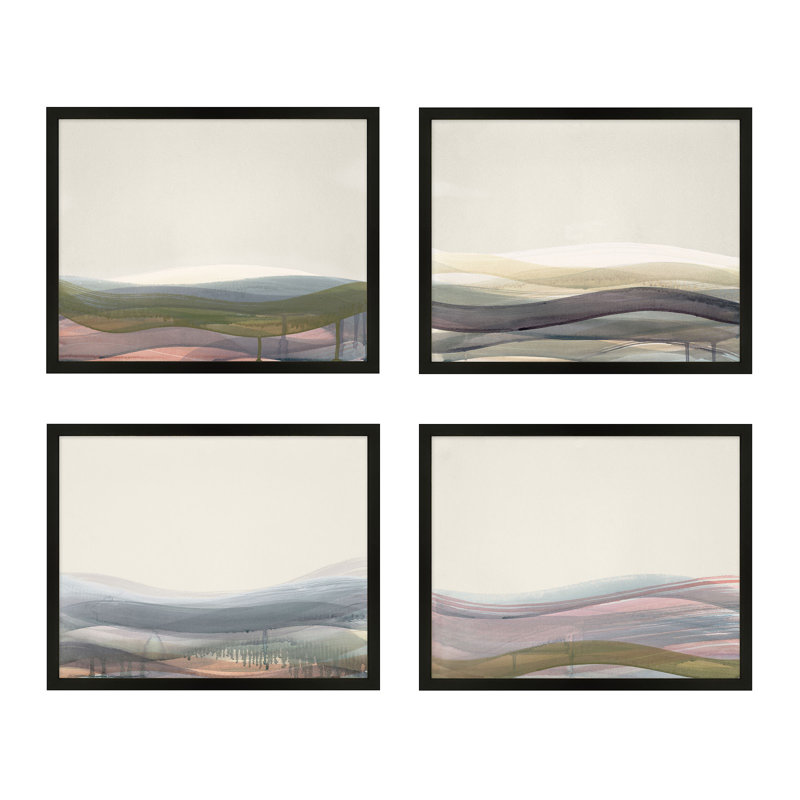 “Preliminary, Set Of 4" By Beth James - Framed Wall Art, Black Framed, 30" W x 24" H