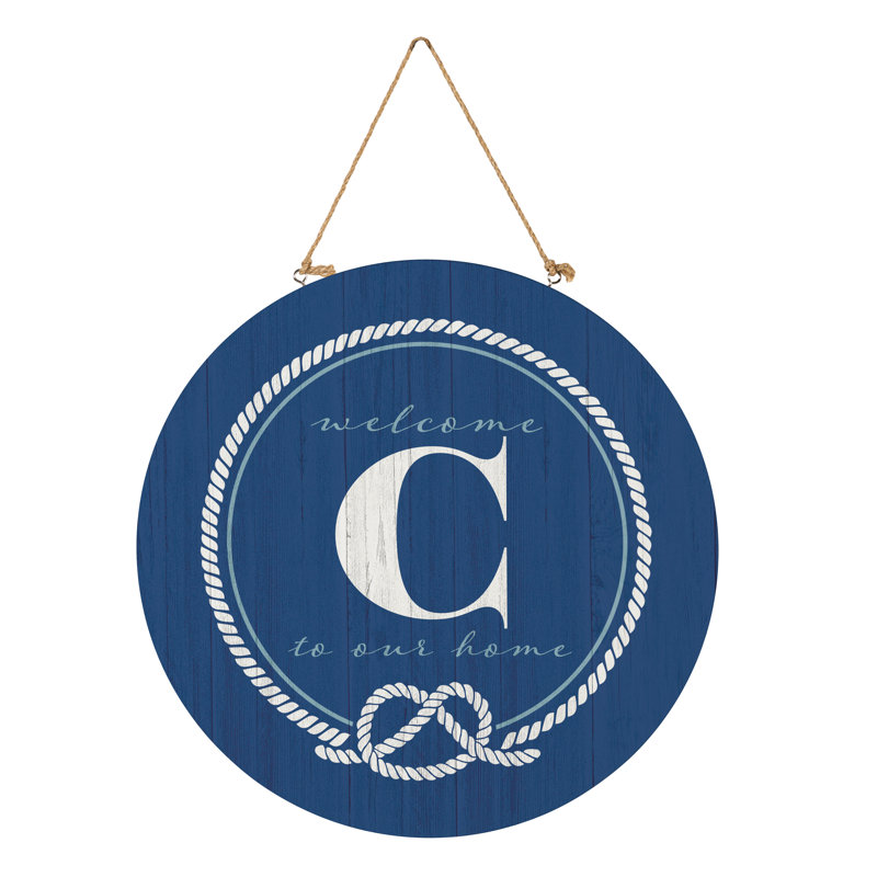 Monogramme de porte côtière 18 "C, Bleu / blanc
