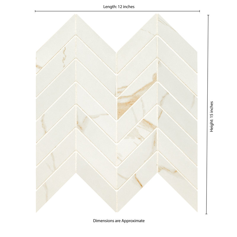 Ardena 12 in. x 15 in. Matte Porcelain Marble Look Floor and Wall Tile, Vena
