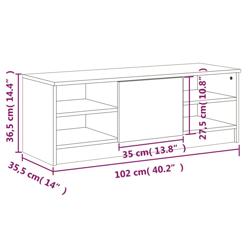 Kui Unfinished TV Stand for TVs up to 43", White