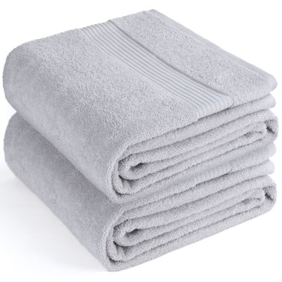 Bekos Collection 100% Cotton 2 Packed 35x70 Jumbo Large Bath Sheet