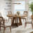 4-Seater Round Wooden Dining Table With A Farmhouse Style, Suitable For Dining Room And Living Room.-1275041524
