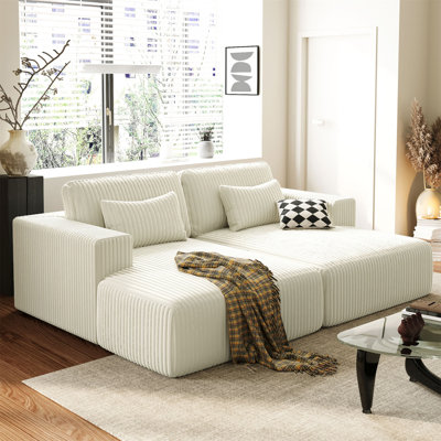 Boneless Double Sofa Bed With 2 Pillows, Perfect For Living Rooms, Apartments, Offices
