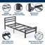 Buhara Metal Platform Bed Frame With Headboard And Footboard, Solid Premium Steel Mesh Base, Under Bed Storage Space, Easy Assembly-715200723-730398666
