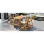 Ensemble de bar de patio rustique 5 pièces, ensemble de table de patio et chaises avec chaises ergonomiques, plateau de table à lattes en bois massif pour piscine, balcon, cour arrière, véranda (coussin en teck clair)-1593371368