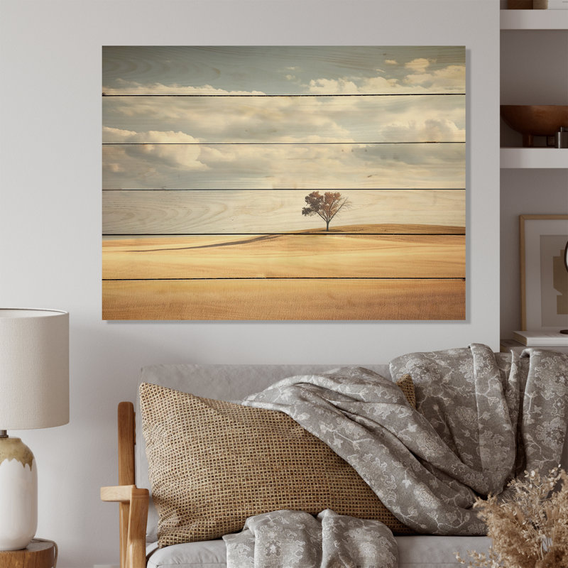 Prayies Endless Horizons - prairies, art sur bois de pin naturel, H 10 po x l 20 po
