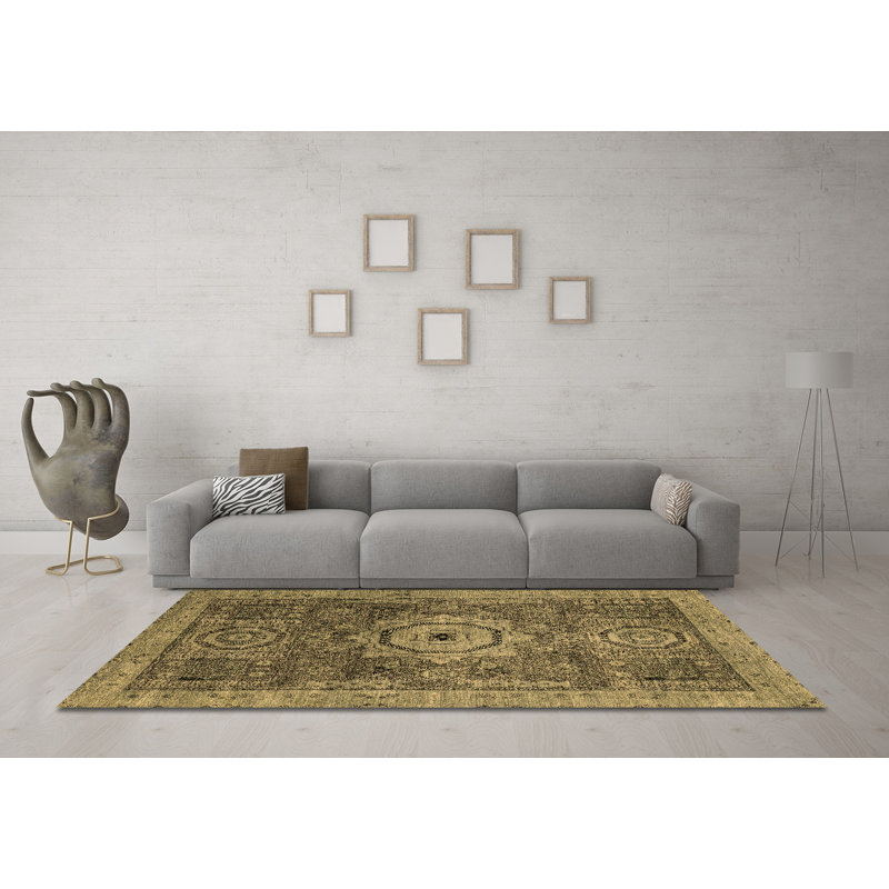 Washable Oriental Indoor Rug, Square 6'