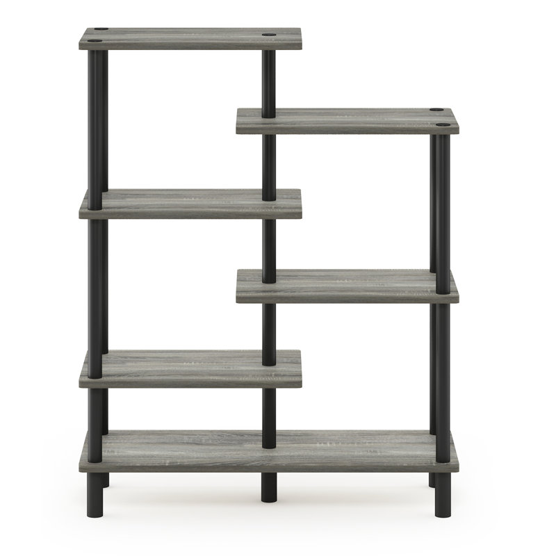 Présentoir décoratif à 6 niveaux H 39,45 po x l 31,5 po x P 11,6 po Zilla, Gris chêne français