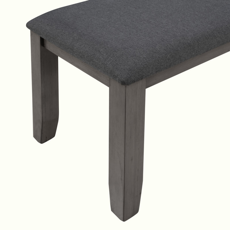 Angeline Dining Room Table and Chairs with Bench, Rustic Wood Dining Set, Set of 6,dining table set,dining room set, Grey