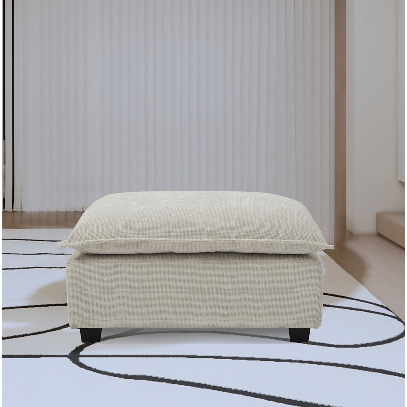 Repose-pieds modulaire contemporain en tissu Chenille