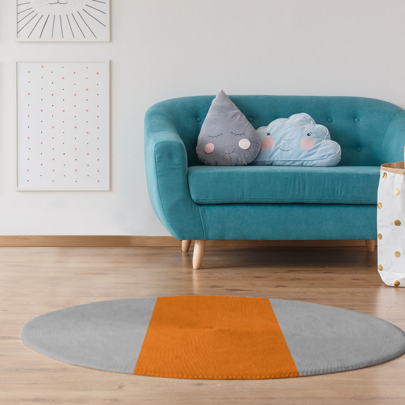 Tapis orange/gris, Rectangle 5 pi x 7 pi