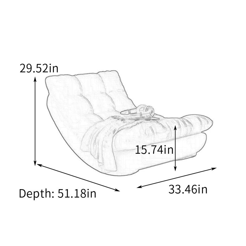 Chaise berçante ergonomique décontractée Living Room, Rose