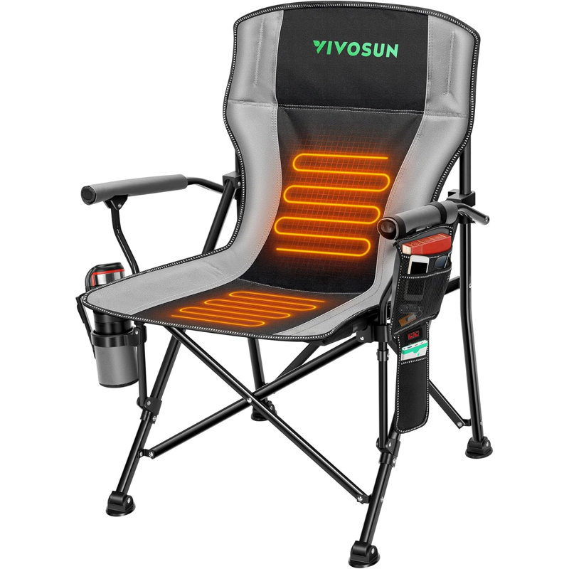 Chaise de camping pliante chauffée avec coussins Siale