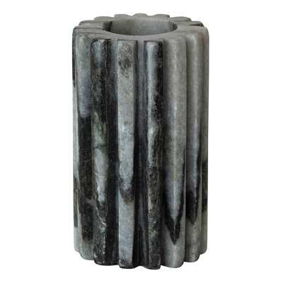 Marble Fluted 2-Sided Tealight/Taper Candle Holder