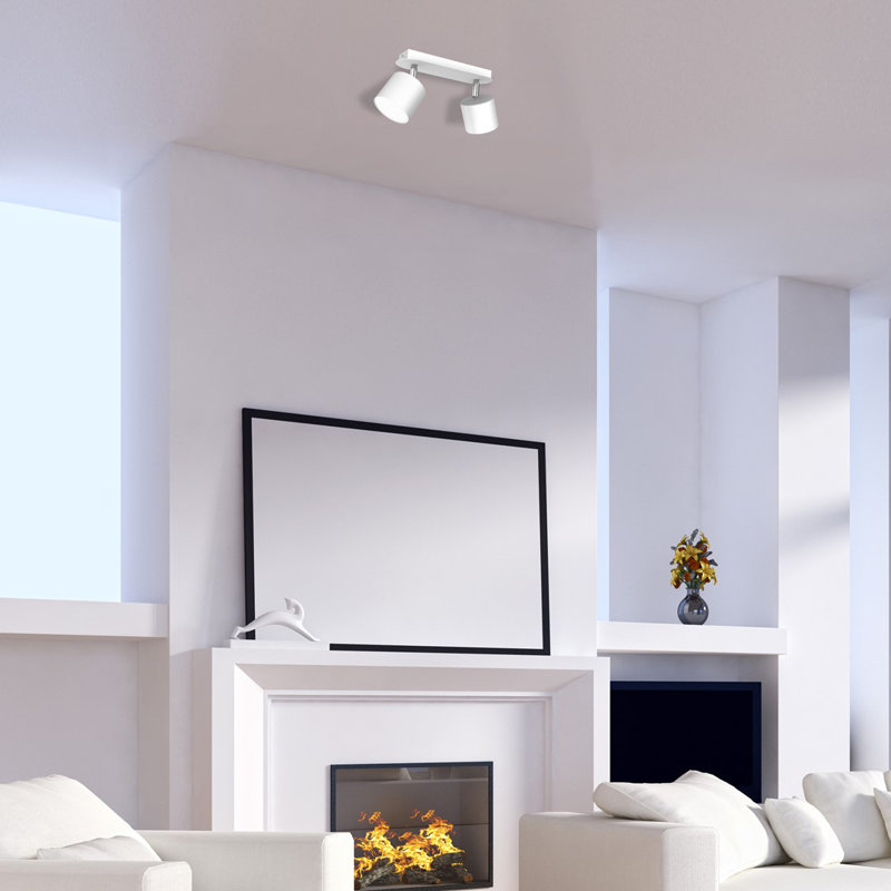Semi Flush Mount, White, White