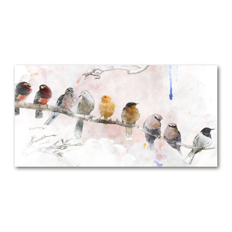 Birds On The Branch - Wrapped Canvas Print