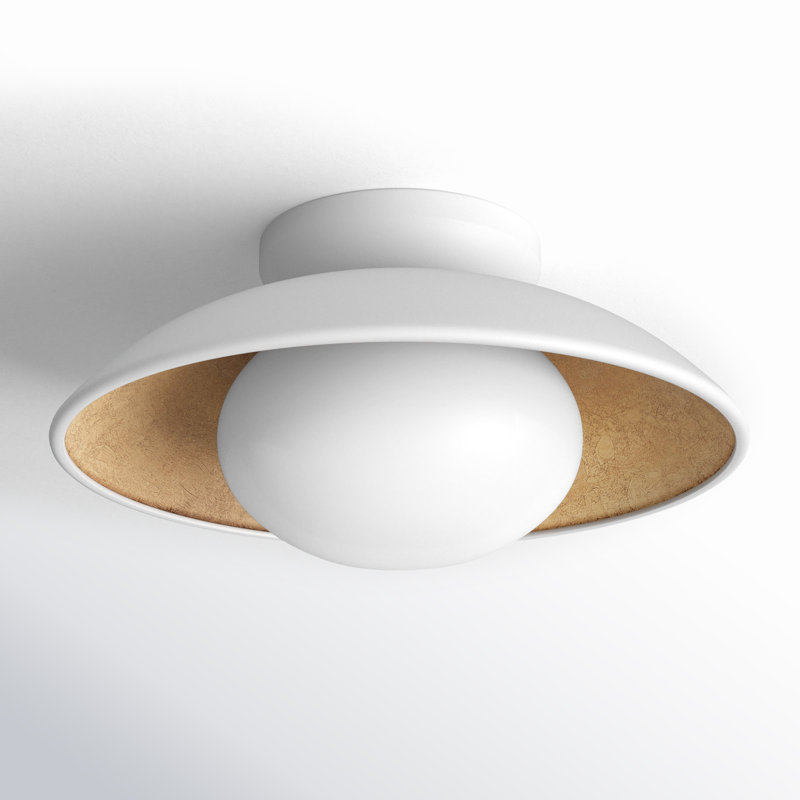 Plafonnier encastré 1 lumière Jason, Lustro blanc, H 6,75 po x l 14 po x P 14 po