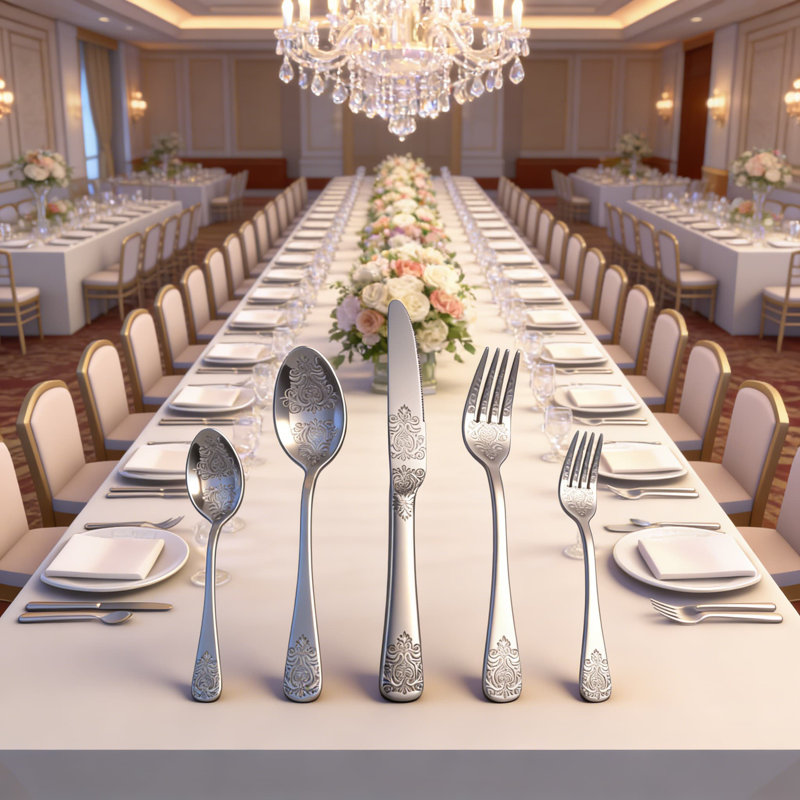Ensemble de couverts en acier inoxydable 20 pièces pour 4 personnes, ensemble de couverts robustes avec poignées ergonomiques et motifs élégants gravés pour la maison, le restaurant ou la salle à manger