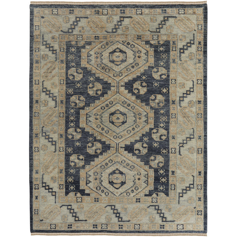 Nanayaw Hand Knotted Wool Geometric Area Rug
