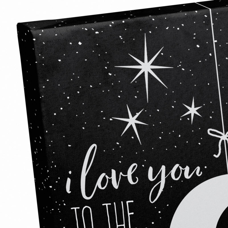 « i love you to the moon », art sur toile Magner, H 10 po x l 8 po x P 1,25 po, Toile tendue