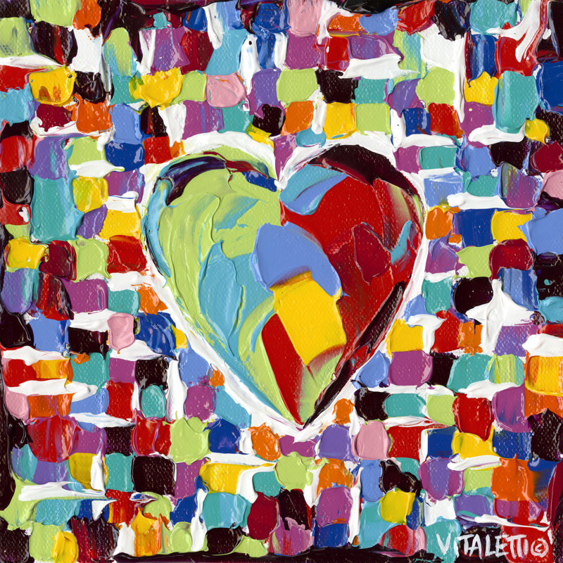 Cœur mosaïque I, H 30 po x l 30 po x P 1,25 po