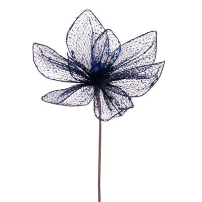 Poinsettia en maille à paillettes scintillantes 24 po