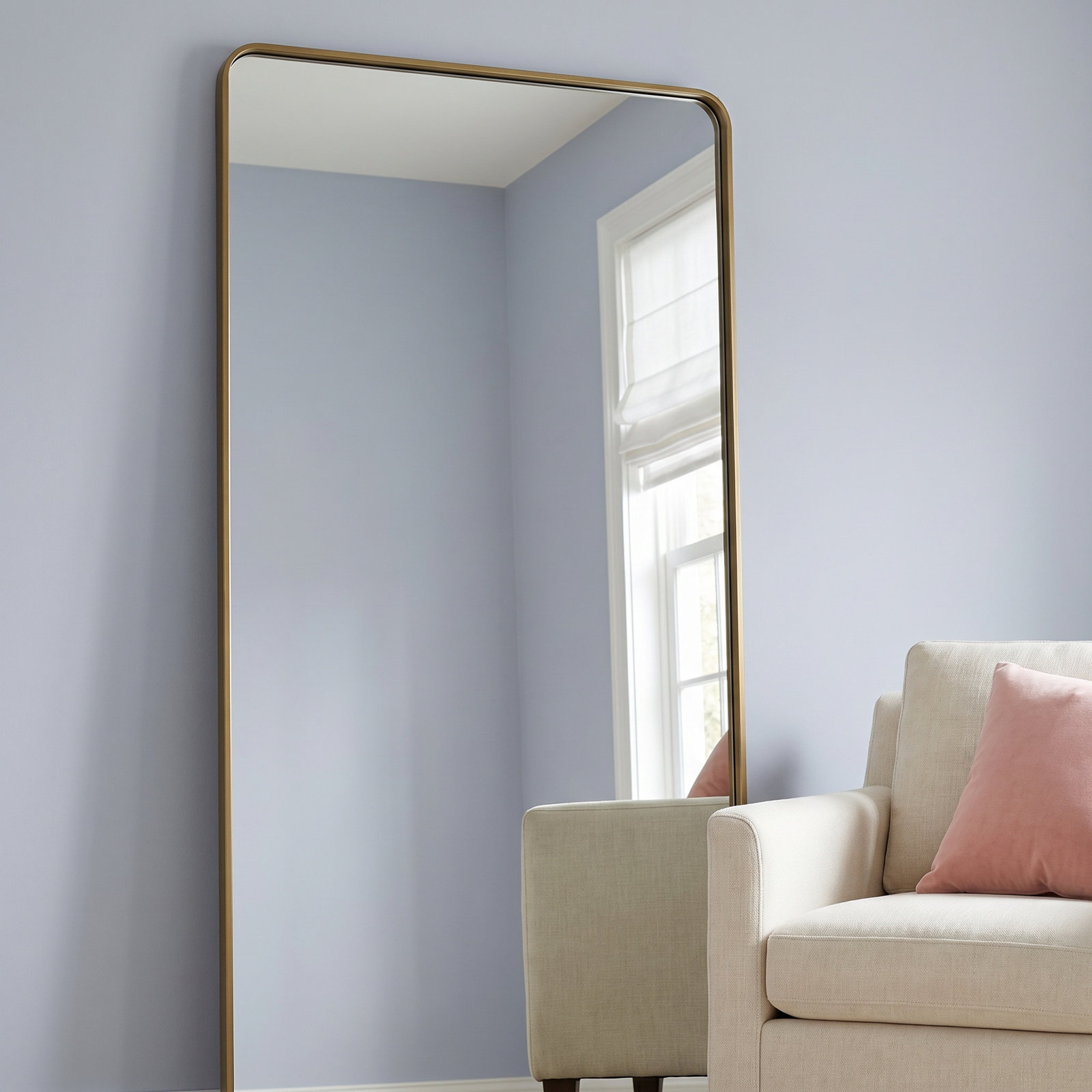 Sabine Full-Length Mirror, Brass, 72" x 32"
