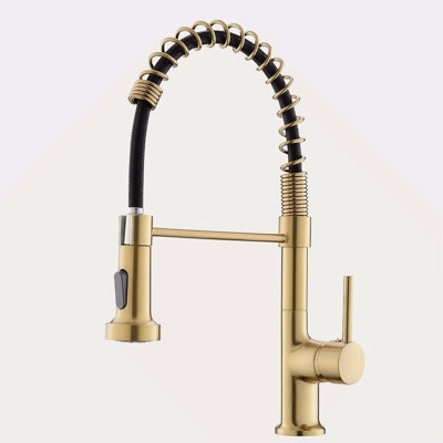 Robinet de cuisine commercial avec pulvérisateur rétractable, robinet d'évier de cuisine à poignée simple