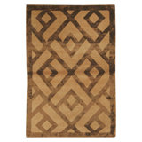Hand Knotted Geometric Area Rug in Mocha
