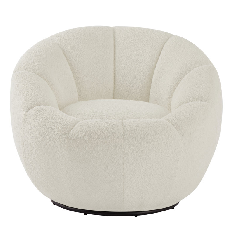 Fauteuil d'appoint pivotant rembourré, Ourson blanc