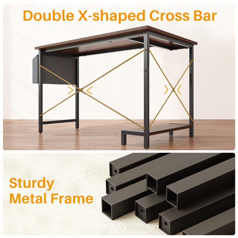 Moderne 50 po Table de jeu en L en bois blanc réversible pour bureau d'ordinateur avec sac de rangement latéral et tablette en L