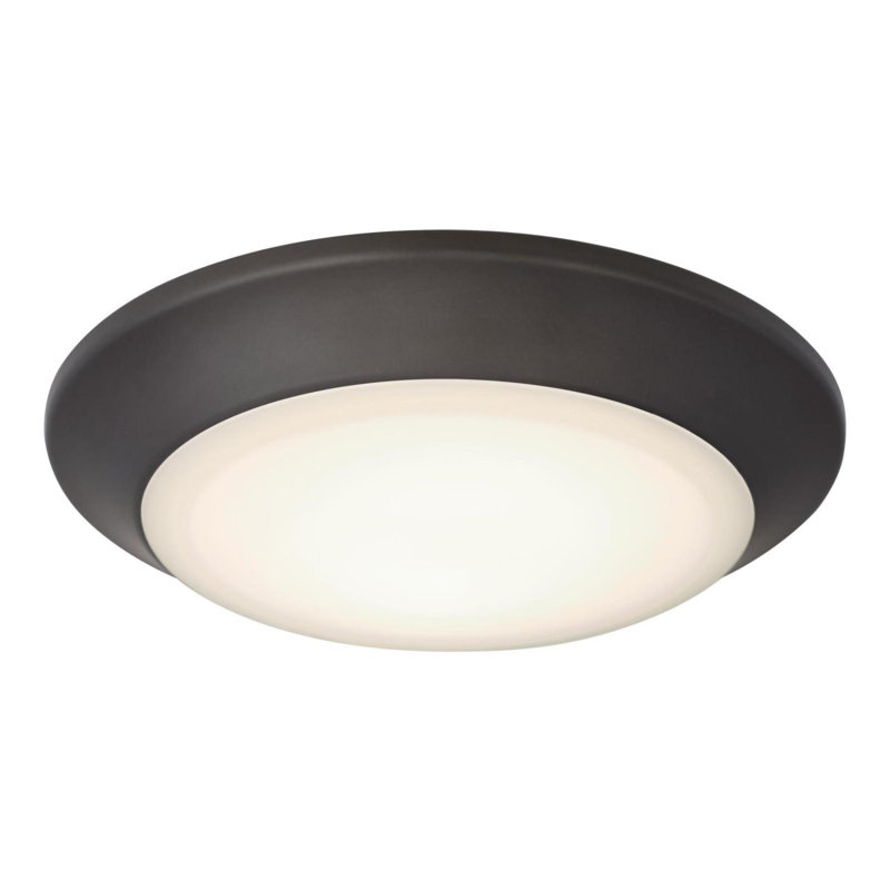 Makira Acrylic LED Flush Mount, Black/Bronze, 1.25" H x 7.5" W x 7.5" D