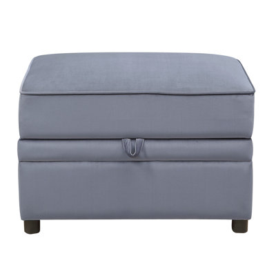 Repose-pieds rectangulaire gris avec rangement Eram