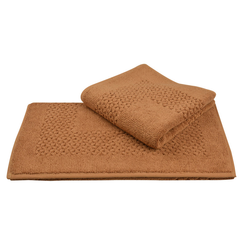 Tapis pour salle de bain en coton Depue, Brun pâle