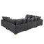 Canapé-lit modulaire à large assise en velours côtelé-1376745265