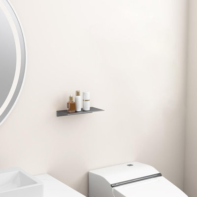 Floating Wall Shelf For Storage And Display - Durable Metal Wall Mounted Shelf For Bathroom, Living Room, Kitchen, Bedroom - Space-Saving Design With No-Drill Installation
