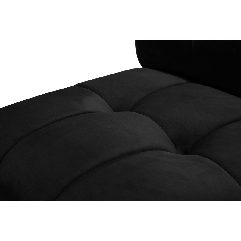 Jedson Velvet Sectional Symmetrical, Black Velvet