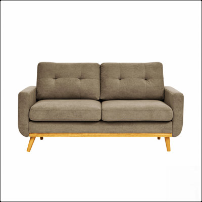 67.7 Inch Wide Mid-Century Modern Upholstered Tufted Loveseat Sofa With Wooden Legs, Combining Style And Comfort For Contemporary Living.
