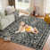 Washable Area Rug, Boho Floral Soft Rugs for Living Room, Non Slip Low Pile Carpet for Bedroom, Dining Room, Nursery, Hallway